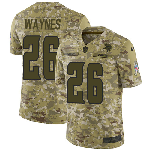 Nike Vikings #26 Trae Waynes Camo Youth Stitched NFL Limited 2018 Salute to Service Jersey Nike Vikings #26 Trae Waynes Camo Youth Stitched NFL Limited 2018 Salute to Service Jersey
