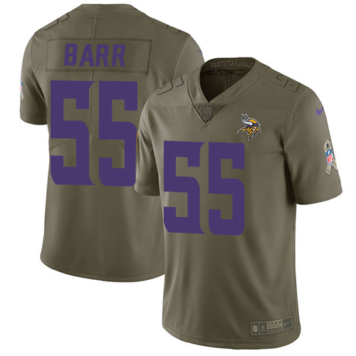 Nike Vikings #55 Anthony Barr Olive Youth Stitched NFL Limited 2017 Salute to Service Jersey Nike Vikings #55 Anthony Barr Olive Youth Stitched NFL Limited 2017 Salute to Service Jersey