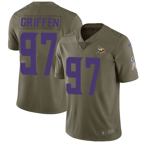 Nike Vikings #97 Everson Griffen Olive Youth Stitched NFL Limited 2017 Salute to Service Jersey Nike Vikings #97 Everson Griffen Olive Youth Stitched NFL Limited 2017 Salute to Service Jersey