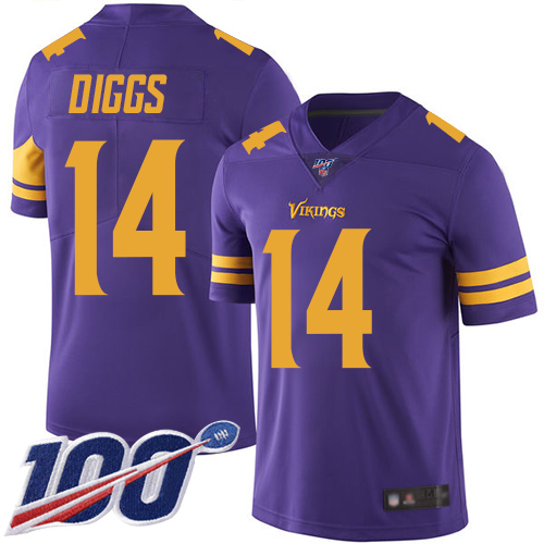 Nike Vikings #14 Stefon Diggs Purple Youth Stitched NFL Limited Rush 100th Season Jersey Nike Vikings #14 Stefon Diggs Purple Youth Stitched NFL Limited Rush 100th Season Jersey