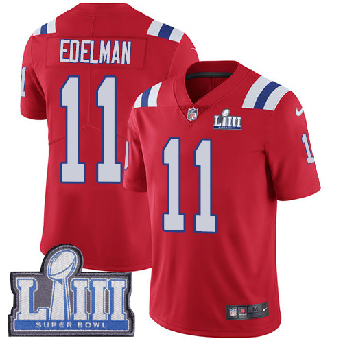 Nike Patriots #11 Julian Edelman Red Alternate Super Bowl LIII Bound Youth Stitched NFL Vapor Untouchable Limited Jersey Nike Patriots #11 Julian Edelman Red Alternate Super Bowl LIII Bound Youth Stitched NFL Vapor Untouchable Limited Jersey