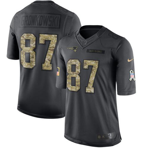 Nike Patriots #87 Rob Gronkowski Black Youth Stitched NFL Limited 2016 Salute to Service Jersey Nike Patriots #87 Rob Gronkowski Black Youth Stitched NFL Limited 2016 Salute to Service Jersey