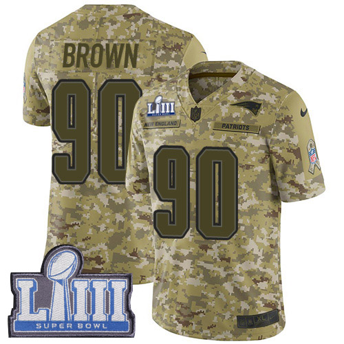 Nike Patriots #90 Malcom Brown Camo Super Bowl LIII Bound Youth Stitched NFL Limited 2018 Salute to Service Jersey Nike Patriots #90 Malcom Brown Camo Super Bowl LIII Bound Youth Stitched NFL Limited 2018 Salute to Service Jersey