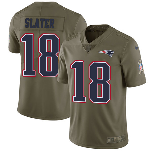 Nike Patriots #18 Matt Slater Olive Youth Stitched NFL Limited 2017 Salute to Service Jersey Nike Patriots #18 Matt Slater Olive Youth Stitched NFL Limited 2017 Salute to Service Jersey