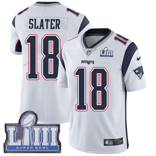 Nike Patriots #18 Matt Slater White Super Bowl LIII Bound Youth Stitched NFL Vapor Untouchable Limited Jersey Nike Patriots #18 Matt Slater White Super Bowl LIII Bound Youth Stitched NFL Vapor Untouchable Limited Jersey
