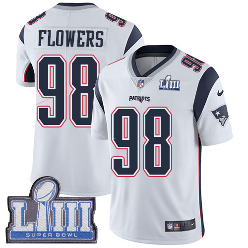 Nike Patriots #98 Trey Flowers White Super Bowl LIII Bound Youth Stitched NFL Vapor Untouchable Limited Jersey Nike Patriots #98 Trey Flowers White Super Bowl LIII Bound Youth Stitched NFL Vapor Untouchable Limited Jersey
