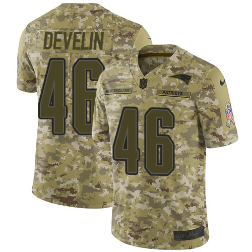 Nike Patriots #46 James Develin Camo Youth Stitched NFL Limited 2018 Salute to Service Jersey Nike Patriots #46 James Develin Camo Youth Stitched NFL Limited 2018 Salute to Service Jersey