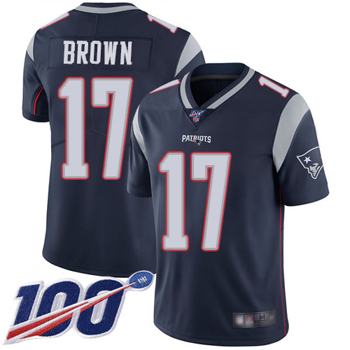 Nike Patriots #17 Antonio Brown Navy Blue Team Color Youth Stitched NFL 100th Season Vapor Limited Jersey Nike Patriots #17 Antonio Brown Navy Blue Team Color Youth Stitched NFL 100th Season Vapor Limited Jersey