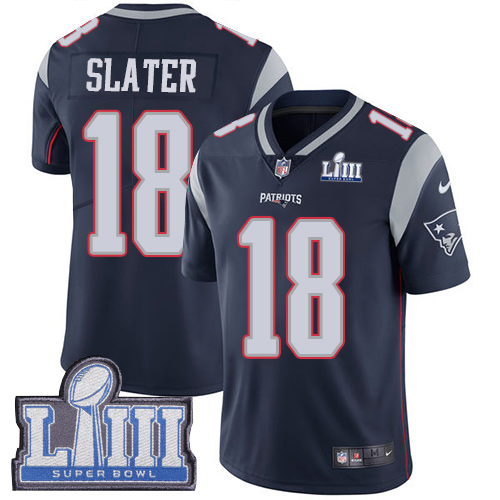 Nike Patriots #18 Matt Slater Navy Blue Team Color Super Bowl LIII Bound Youth Stitched NFL Vapor Untouchable Limited Jersey Nike Patriots #18 Matt Slater Navy Blue Team Color Super Bowl LIII Bound Youth Stitched NFL Vapor Untouchable Limited Jersey