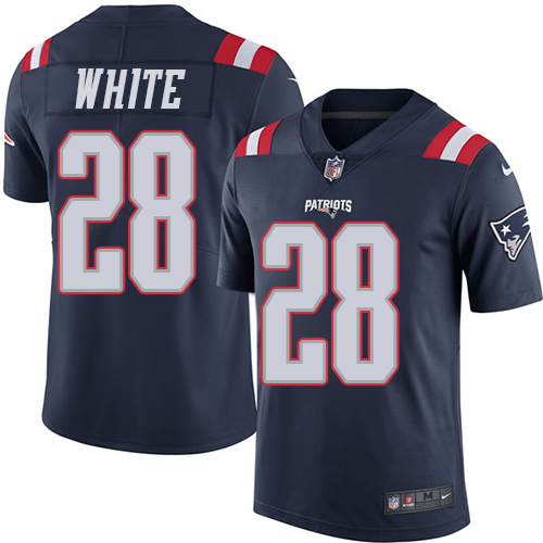 Nike Patriots #28 James White Navy Blue Youth Stitched NFL Limited Rush Jersey Nike Patriots #28 James White Navy Blue Youth Stitched NFL Limited Rush Jersey
