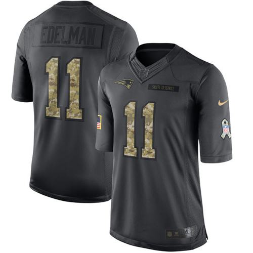 Nike Patriots #11 Julian Edelman Black Youth Stitched NFL Limited 2016 Salute to Service Jersey Nike Patriots #11 Julian Edelman Black Youth Stitched NFL Limited 2016 Salute to Service Jersey