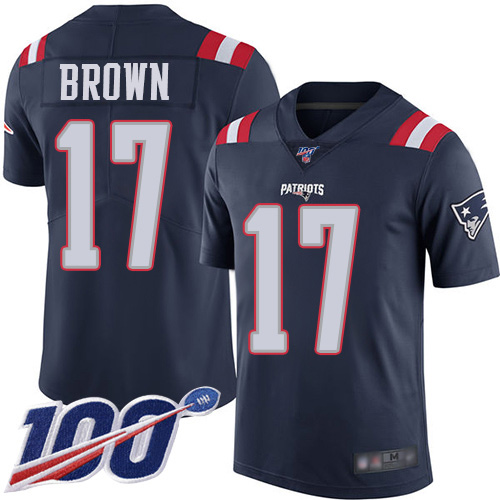 Nike Patriots #17 Antonio Brown Navy Blue Youth Stitched NFL Limited Rush 100th Season Jersey Nike Patriots #17 Antonio Brown Navy Blue Youth Stitched NFL Limited Rush 100th Season Jersey