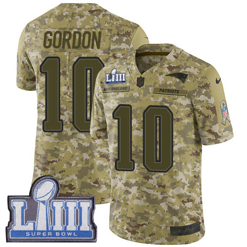 Nike Patriots #10 Josh Gordon Camo Super Bowl LIII Bound Youth Stitched NFL Limited 2018 Salute to Service Jersey Nike Patriots #10 Josh Gordon Camo Super Bowl LIII Bound Youth Stitched NFL Limited 2018 Salute to Service Jersey
