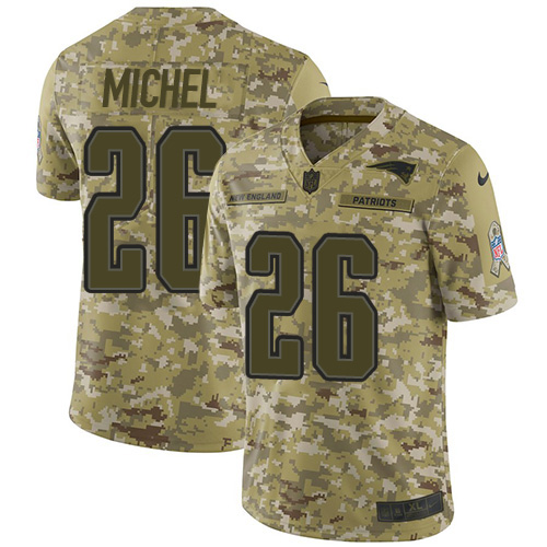 Nike Patriots #26 Sony Michel Camo Youth Stitched NFL Limited 2018 Salute to Service Jersey Nike Patriots #26 Sony Michel Camo Youth Stitched NFL Limited 2018 Salute to Service Jersey