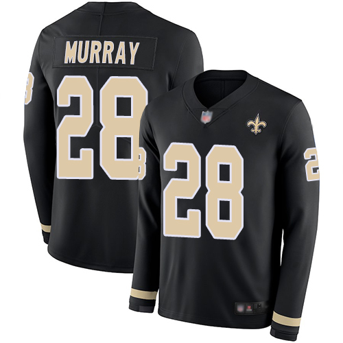 Nike Saints #28 Latavius Murray Black Team Color Youth Stitched NFL Limited Therma Long Sleeve Jersey Nike Saints #28 Latavius Murray Black Team Color Youth Stitched NFL Limited Therma Long Sleeve Jersey