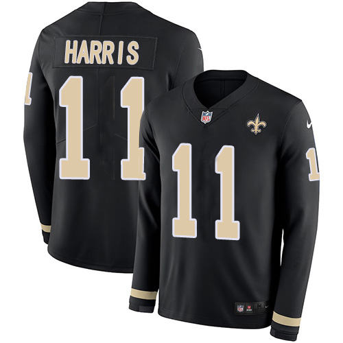 Nike Saints #11 Deonte Harris Black Team Color Youth Stitched NFL Limited Therma Long Sleeve Jersey Nike Saints #11 Deonte Harris Black Team Color Youth Stitched NFL Limited Therma Long Sleeve Jersey