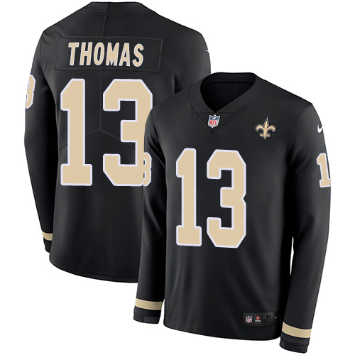 Nike Saints #13 Michael Thomas Black Team Color Youth Stitched NFL Limited Therma Long Sleeve Jersey Nike Saints #13 Michael Thomas Black Team Color Youth Stitched NFL Limited Therma Long Sleeve Jersey