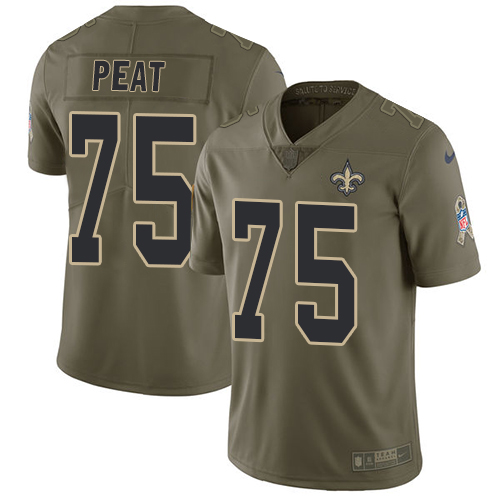 Nike Saints #75 Andrus Peat Olive Youth Stitched NFL Limited 2017 Salute to Service Jersey Nike Saints #75 Andrus Peat Olive Youth Stitched NFL Limited 2017 Salute to Service Jersey