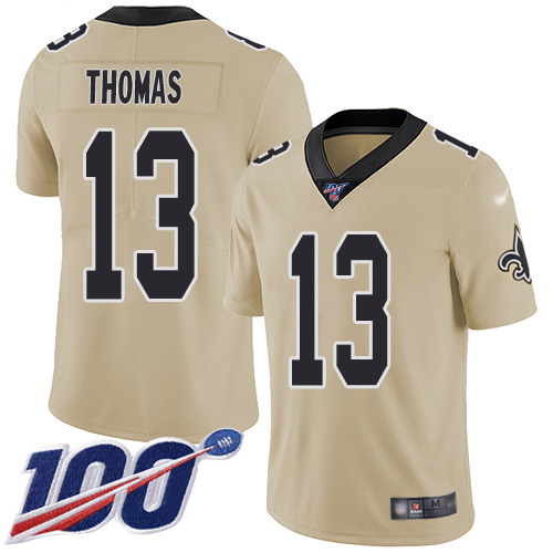 Nike Saints #13 Michael Thomas Gold Youth Stitched NFL Limited Inverted Legend 100th Season Jersey Nike Saints #13 Michael Thomas Gold Youth Stitched NFL Limited Inverted Legend 100th Season Jersey