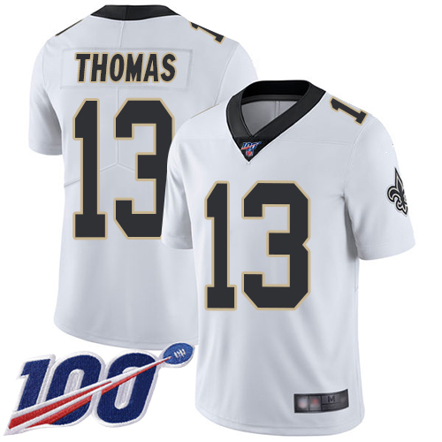 Nike Saints #13 Michael Thomas White Youth Stitched NFL 100th Season Vapor Limited Jersey Nike Saints #13 Michael Thomas White Youth Stitched NFL 100th Season Vapor Limited Jersey