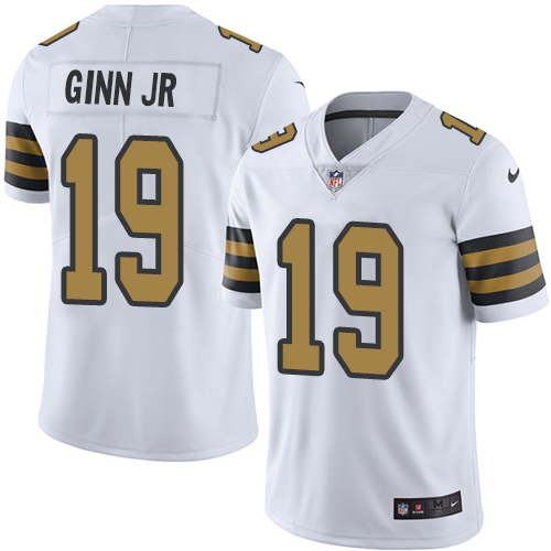 Nike Saints #19 Ted Ginn Jr White Youth Stitched NFL Limited Rush Jersey Nike Saints #19 Ted Ginn Jr White Youth Stitched NFL Limited Rush Jersey
