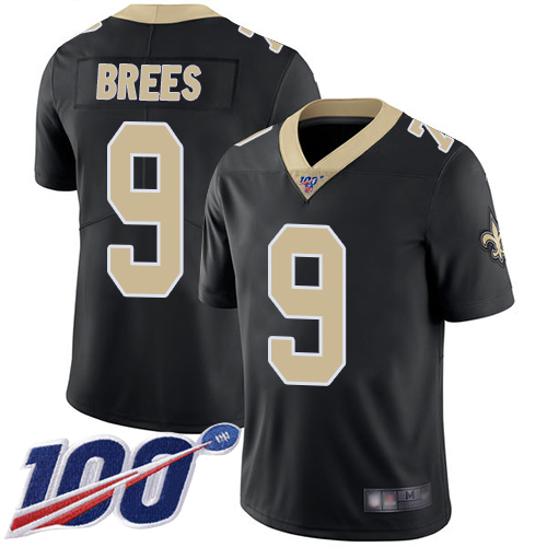 Nike Saints #9 Drew Brees Black Team Color Youth Stitched NFL 100th Season Vapor Limited Jersey Nike Saints #9 Drew Brees Black Team Color Youth Stitched NFL 100th Season Vapor Limited Jersey