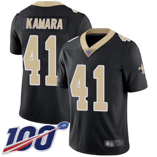 Nike Saints #41 Alvin Kamara Black Team Color Youth Stitched NFL 100th Season Vapor Limited Jersey Nike Saints #41 Alvin Kamara Black Team Color Youth Stitched NFL 100th Season Vapor Limited Jersey