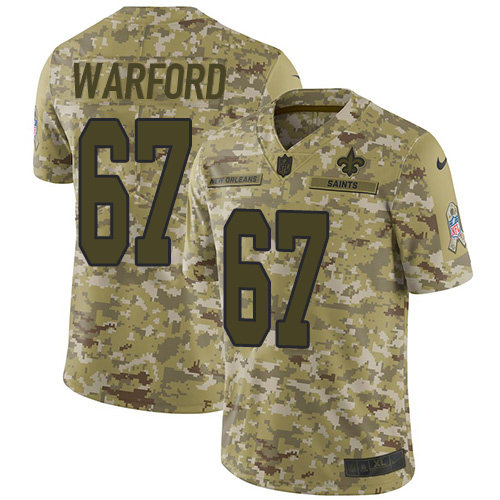 Nike Saints #67 Larry Warford Camo Youth Stitched NFL Limited 2018 Salute to Service Jersey Nike Saints #67 Larry Warford Camo Youth Stitched NFL Limited 2018 Salute to Service Jersey