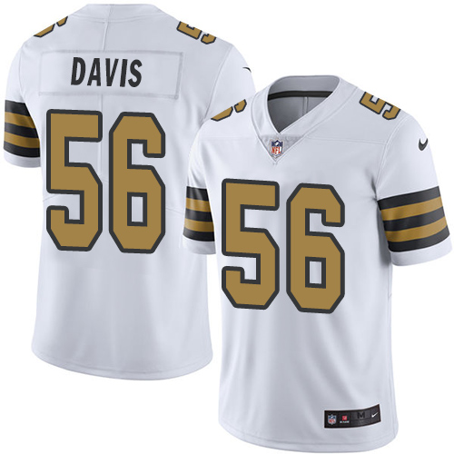 Nike Saints #56 DeMario Davis White Youth Stitched NFL Limited Rush Jersey Nike Saints #56 DeMario Davis White Youth Stitched NFL Limited Rush Jersey