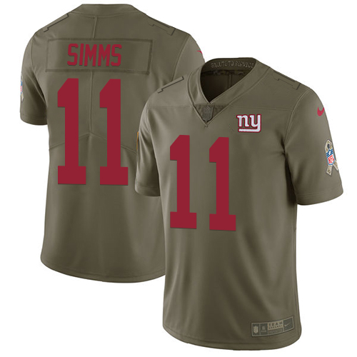 Nike Giants #11 Phil Simms Olive Youth Stitched NFL Limited 2017 Salute to Service Jersey Nike Giants #11 Phil Simms Olive Youth Stitched NFL Limited 2017 Salute to Service Jersey