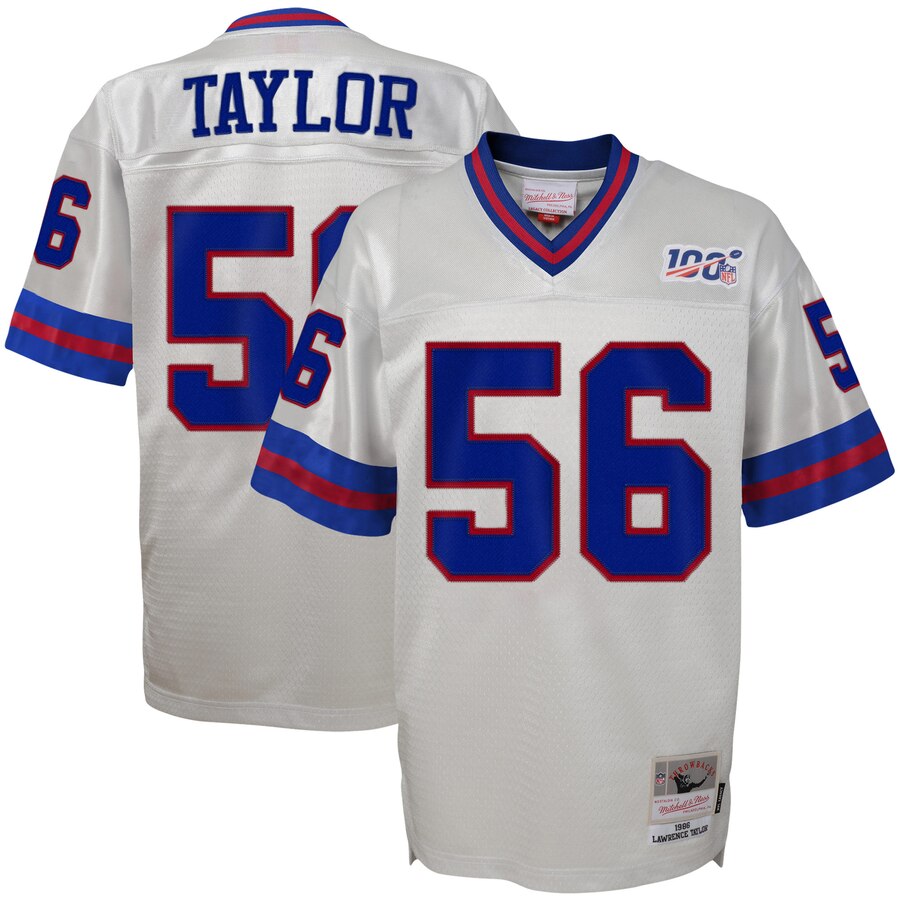Youth New York Giants #56 Lawrence Taylor Mitchell & Ness Platinum NFL 100 Retired Player Legacy Jersey Youth New York Giants #56 Lawrence Taylor Mitchell & Ness Platinum NFL 100 Retired Player Legacy Jersey