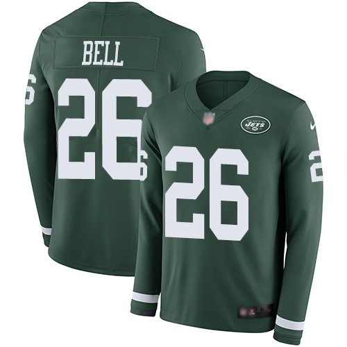 Nike Jets #26 Le'Veon Bell Green Team Color Youth Stitched NFL Limited Therma Long Sleeve Jersey Nike Jets #26 Le'Veon Bell Green Team Color Youth Stitched NFL Limited Therma Long Sleeve Jersey