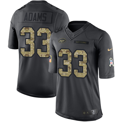 Nike Jets #33 Jamal Adams Black Youth Stitched NFL Limited 2016 Salute to Service Jersey Nike Jets #33 Jamal Adams Black Youth Stitched NFL Limited 2016 Salute to Service Jersey