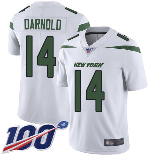 Nike Jets #14 Sam Darnold White Youth Stitched NFL 100th Season Vapor Limited Jersey Nike Jets #14 Sam Darnold White Youth Stitched NFL 100th Season Vapor Limited Jersey