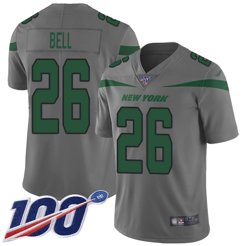 Nike Jets #26 Le'Veon Bell Gray Youth Stitched NFL Limited Inverted Legend 100th Season Jersey Nike Jets #26 Le'Veon Bell Gray Youth Stitched NFL Limited Inverted Legend 100th Season Jersey