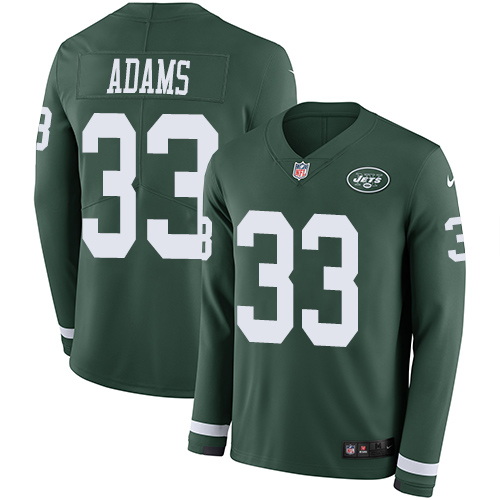 Nike Jets #33 Jamal Adams Green Team Color Youth Stitched NFL Limited Therma Long Sleeve Jersey Nike Jets #33 Jamal Adams Green Team Color Youth Stitched NFL Limited Therma Long Sleeve Jersey