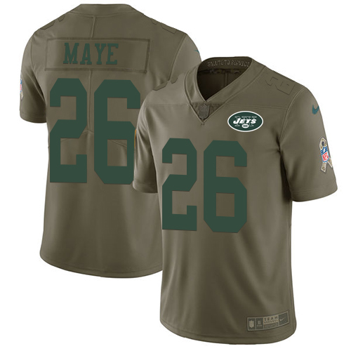 Nike Jets #26 Marcus Maye Olive Youth Stitched NFL Limited 2017 Salute to Service Jersey Nike Jets #26 Marcus Maye Olive Youth Stitched NFL Limited 2017 Salute to Service Jersey