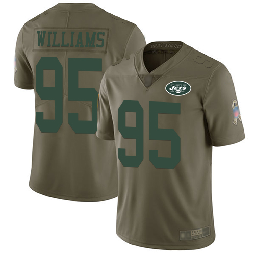 Nike Jets #95 Quinnen Williams Olive Youth Stitched NFL Limited 2017 Salute to Service Jersey Nike Jets #95 Quinnen Williams Olive Youth Stitched NFL Limited 2017 Salute to Service Jersey