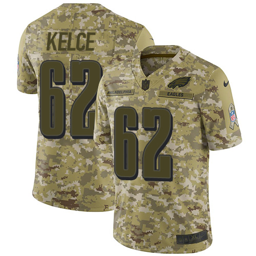 Nike Eagles #62 Jason Kelce Camo Youth Stitched NFL Limited 2018 Salute to Service Jersey Nike Eagles #62 Jason Kelce Camo Youth Stitched NFL Limited 2018 Salute to Service Jersey