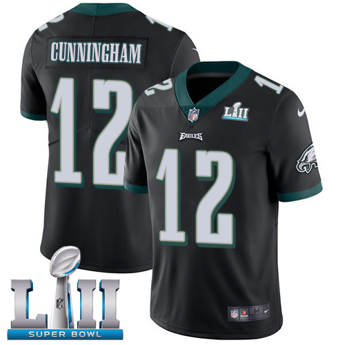 Nike Eagles #12 Randall Cunningham Black Alternate Super Bowl LII Youth Stitched NFL Vapor Untouchable Limited Jersey Nike Eagles #12 Randall Cunningham Black Alternate Super Bowl LII Youth Stitched NFL Vapor Untouchable Limited Jersey