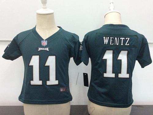 Toddler Nike Eagles #11 Carson Wentz Green Team Color Stitched NFL Elite Jersey Toddler Nike Eagles #11 Carson Wentz Green Team Color Stitched NFL Elite Jersey