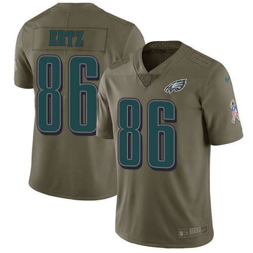 Nike Eagles #86 Zach Ertz Olive Youth Stitched NFL Limited 2017 Salute to Service Jersey Nike Eagles #86 Zach Ertz Olive Youth Stitched NFL Limited 2017 Salute to Service Jersey