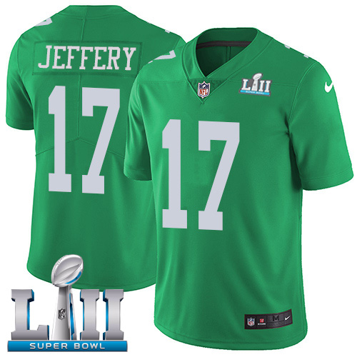 Nike Eagles #17 Alshon Jeffery Green Super Bowl LII Youth Stitched NFL Limited Rush Jersey Nike Eagles #17 Alshon Jeffery Green Super Bowl LII Youth Stitched NFL Limited Rush Jersey