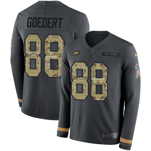 Nike Eagles #88 Dallas Goedert Anthracite Salute to Service Youth Stitched NFL Limited Therma Long Sleeve Jersey Nike Eagles #88 Dallas Goedert Anthracite Salute to Service Youth Stitched NFL Limited Therma Long Sleeve Jersey