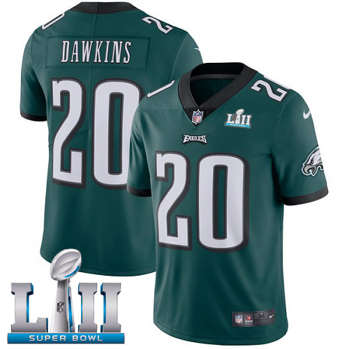 Nike Eagles #20 Brian Dawkins Midnight Green Team Color Super Bowl LII Youth Stitched NFL Vapor Untouchable Limited Jersey Nike Eagles #20 Brian Dawkins Midnight Green Team Color Super Bowl LII Youth Stitched NFL Vapor Untouchable Limited Jersey