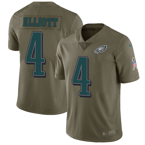 Nike Eagles #4 Jake Elliott Olive Youth Stitched NFL Limited 2017 Salute to Service Jersey Nike Eagles #4 Jake Elliott Olive Youth Stitched NFL Limited 2017 Salute to Service Jersey