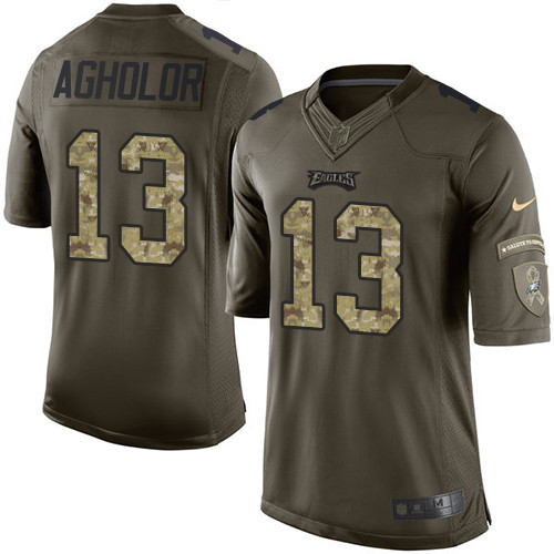 Nike Eagles #13 Nelson Agholor Green Youth Stitched NFL Limited 2015 Salute to Service Jersey Nike Eagles #13 Nelson Agholor Green Youth Stitched NFL Limited 2015 Salute to Service Jersey