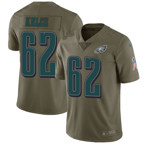 Nike Eagles #62 Jason Kelce Olive Youth Stitched NFL Limited 2017 Salute to Service Jersey Nike Eagles #62 Jason Kelce Olive Youth Stitched NFL Limited 2017 Salute to Service Jersey