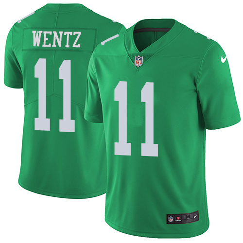 Nike Eagles #11 Carson Wentz Green Youth Stitched NFL Limited Rush Jersey Nike Eagles #11 Carson Wentz Green Youth Stitched NFL Limited Rush Jersey