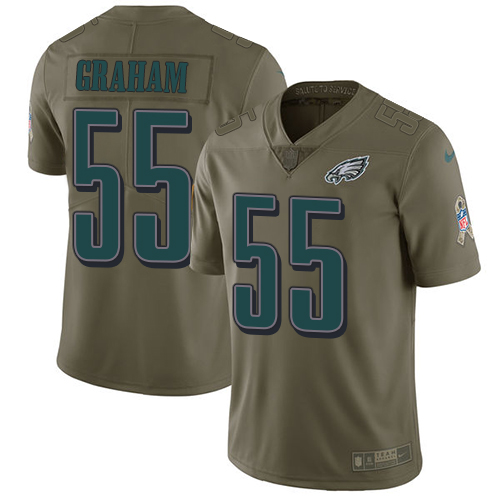 Nike Eagles #55 Brandon Graham Olive Youth Stitched NFL Limited 2017 Salute to Service Jersey Nike Eagles #55 Brandon Graham Olive Youth Stitched NFL Limited 2017 Salute to Service Jersey